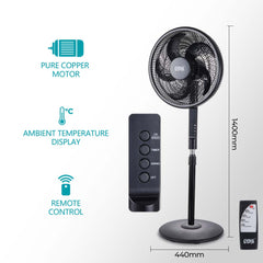 16-inch Remote Control Fan with LED Display – WINNINGSTAR