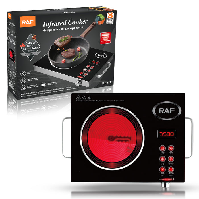 3500W Infrared Cooker with Ceramic Hob, Model R.8019 – RAF