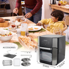 Air Fryer 12L, 1800W Multi-Function Touch Screen, Stainless Steel – WINNINGSTAR