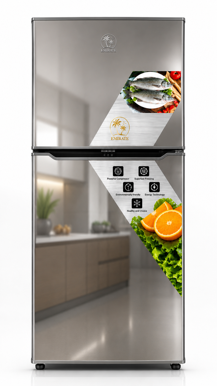 138L Lockable Double-Door Fridge Freezer – EMIRATE