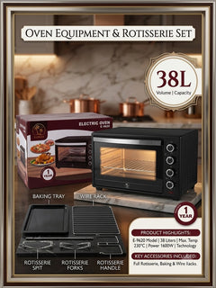 38L 1600W Electric Oven with Rotisserie and Convection – EMIRATE