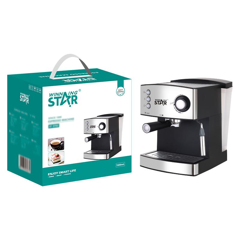 1.6L Espresso Coffee Machine with Milk Frother – WINNINGSTAR