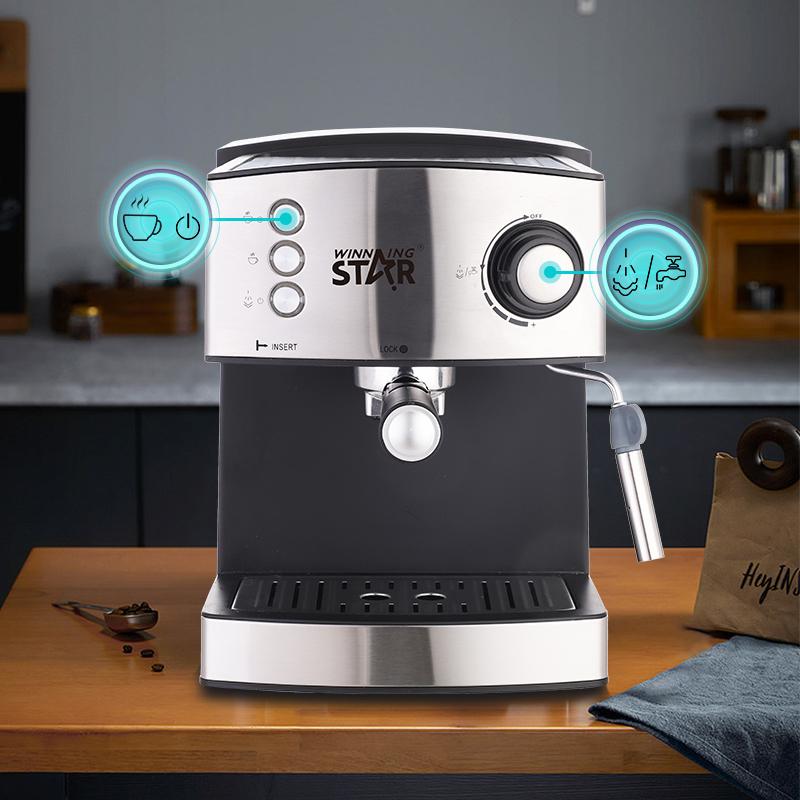 1.6L Espresso Coffee Machine with Milk Frother – WINNINGSTAR