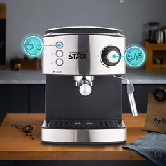 1.6L Espresso Coffee Machine with Milk Frother – WINNINGSTAR