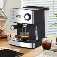 1.6L Espresso Coffee Machine with Milk Frother – WINNINGSTAR