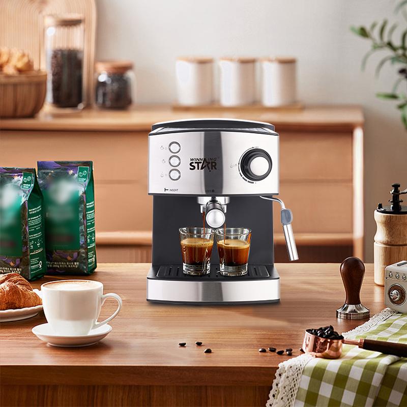 1.6L Espresso Coffee Machine with Milk Frother – WINNINGSTAR